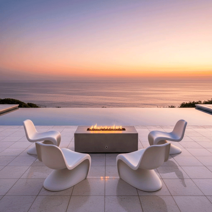 48" x 32" Rectangle Gravity Concrete (GFRC) Fire Pit - Natural Gas - Flame Sense with Spark Ignition System - Natural Gray by Starfire Designs