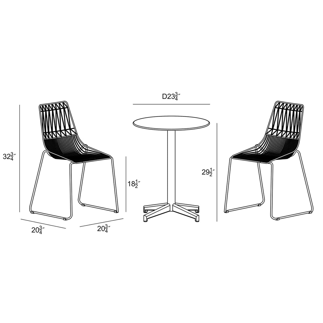 Ace 3 Piece Dining Matte White Set by Harmonia Living