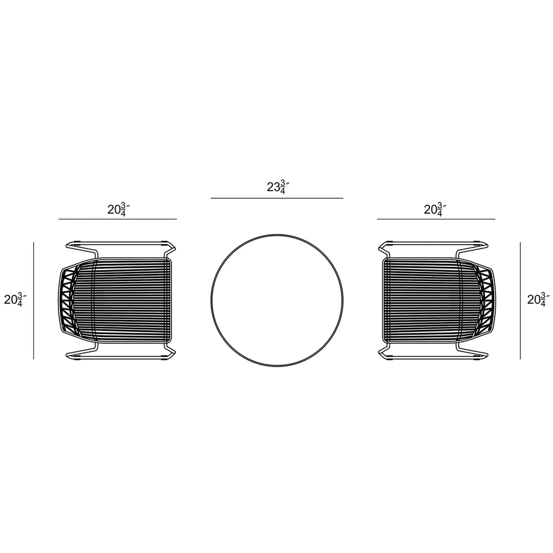 Ace 3 Piece Dining Matte White Set by Harmonia Living