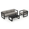 Harmonia Living Avion 3 Piece Aluminum Sofa Set - Black - Canvas Charcoal