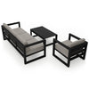 Harmonia Living Avion 3 Piece Aluminum Sofa Set - Black - Canvas Charcoal
