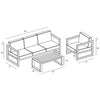 Harmonia Living Avion 3 Piece Aluminum Sofa Set - Black - Canvas Charcoal