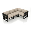Harmonia Living Avion 4 Piece Aluminum Sectional Set - Black - Canvas Flax