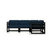 Harmonia Living Avion 4 Piece Aluminum Sectional Set - Black - Spectrum Indigo