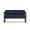 Harmonia Living Avion 4 Piece Aluminum Loveseat Set - Black - Spectrum Indigo