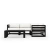 Harmonia Living Avion 5 Piece Aluminum Sectional Set - Black - Canvas Natural
