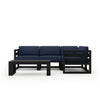 Harmonia Living Avion 5 Piece Aluminum Sectional Set - Black - Spectrum Indigo