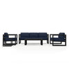 Harmonia Living Avion 5 Piece Aluminum Sofa Set - Black - Spectrum Indigo