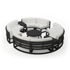 Harmonia Living Avion 7 Piece Aluminum Curve Sectional Set - Black - Canvas Natural