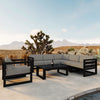 Harmonia Living Avion 7 Piece Aluminum Sectional Set - Black - Canvas Charcoal