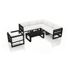 Harmonia Living Avion 7 Piece Aluminum Sectional Set - Black - Canvas Natural