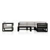 Harmonia Living Avion 7 Piece Aluminum Sectional Set - Black - Cast Silver