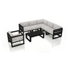 Harmonia Living Avion 7 Piece Aluminum Sectional Set - Black - Cast Silver