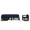 Harmonia Living Avion 8 Piece Aluminum Sectional Set - Black - Spectrum Indigo