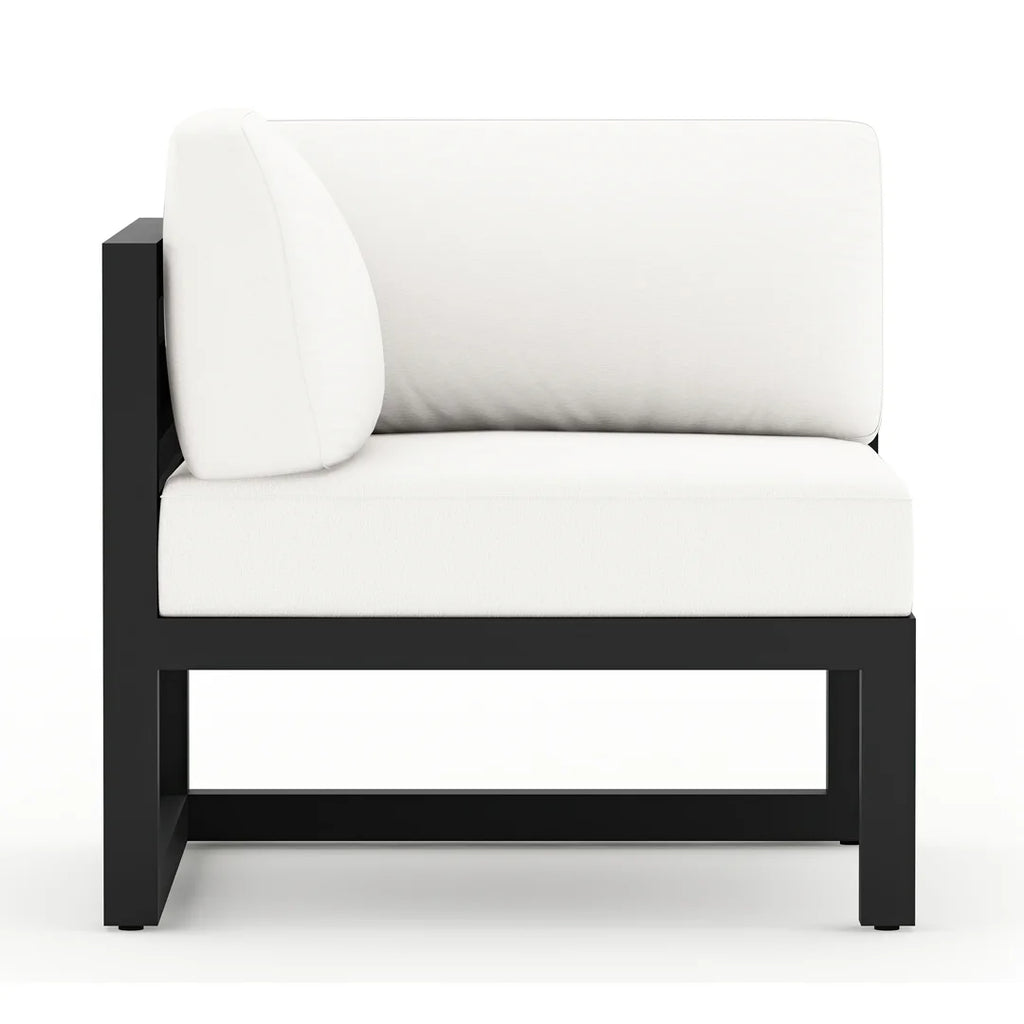 Harmonia Living Avion Aluminum Corner Section - Black - Canvas Natural