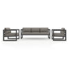 Harmonia Living Avion 3 Piece Aluminum Sofa Loveseat Set - Slate - Canvas Charcoal