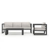 Harmonia Living Avion 3 Piece Aluminum Sofa Set - Slate - Cast Silver