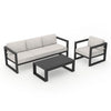 Harmonia Living Avion 3 Piece Aluminum Sofa Set - Slate - Cast Silver