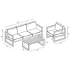 Harmonia Living Avion 3 Piece Aluminum Sofa Set - Slate - Cast Silver