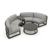 Harmonia Living Avion 4 Piece Aluminum Curve Sectional Set - Slate - Cast Silver
