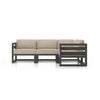 Harmonia Living Avion 4 Piece Aluminum Sectional Set - Slate - Canvas Flax
