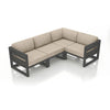 Harmonia Living Avion 4 Piece Aluminum Sectional Set - Slate - Canvas Flax
