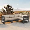 Harmonia Living Avion 4 Piece Aluminum Sectional Set - Slate - Canvas Flax