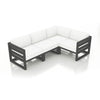 Harmonia Living Avion 4 Piece Aluminum Sectional Set - Slate - Canvas Natural