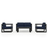 Harmonia Living Avion 4 Piece Aluminum Loveseat Set - Slate - Spectrum Indigo