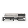 Harmonia Living Avion 5 Piece Aluminum Sectional Set - Slate - Cast Silver
