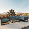 Harmonia Living Avion 7 Piece Aluminum Sectional Set