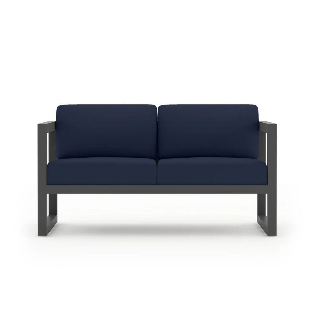 Harmonia Living Avion Aluminum Loveseat - Slate - Spectrum Indigo