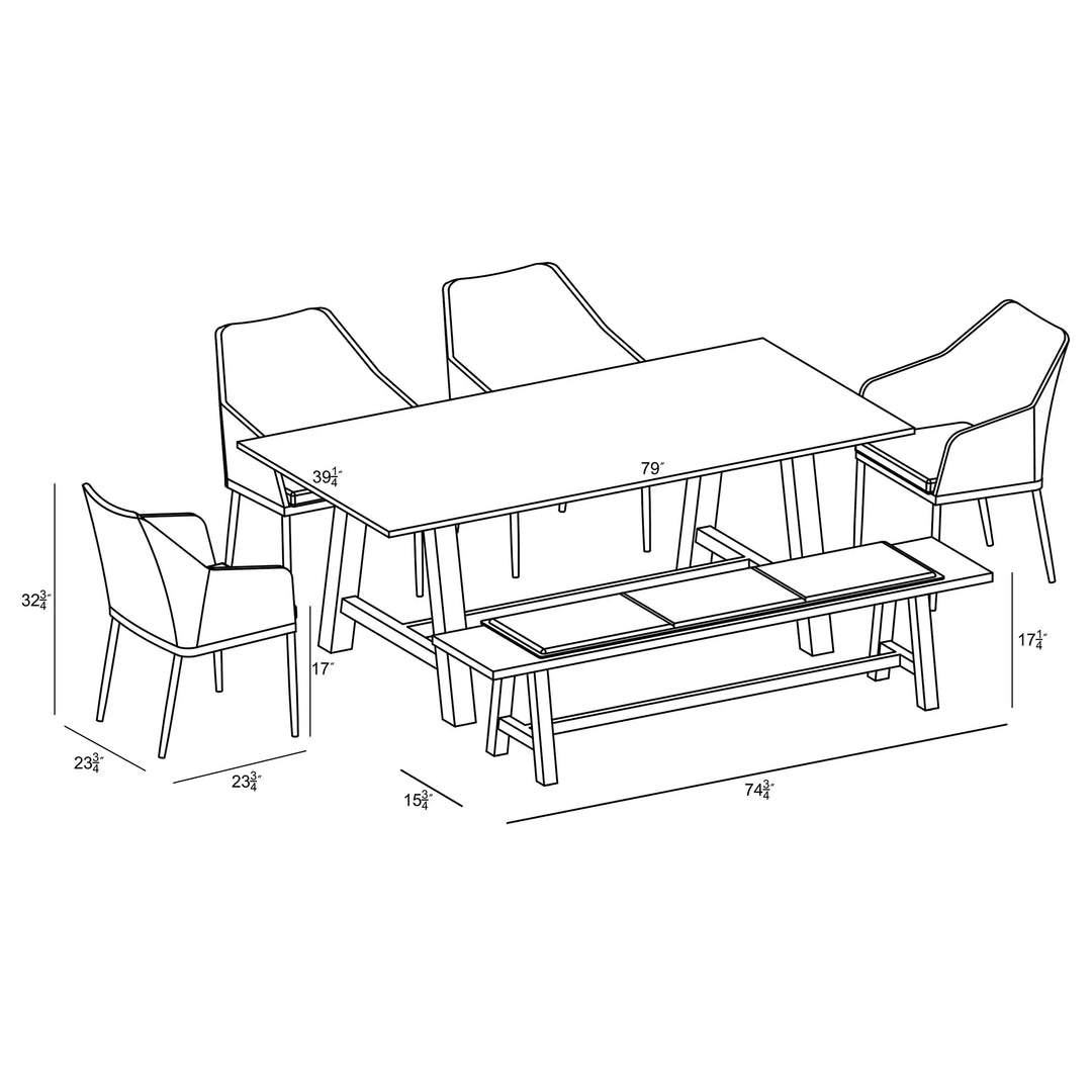 Commons Tailor 6 Piece Bench Dining Set by Harmonia Living