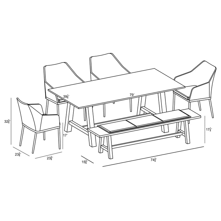 Commons Tailor 6 Piece Bench Dining Set by Harmonia Living