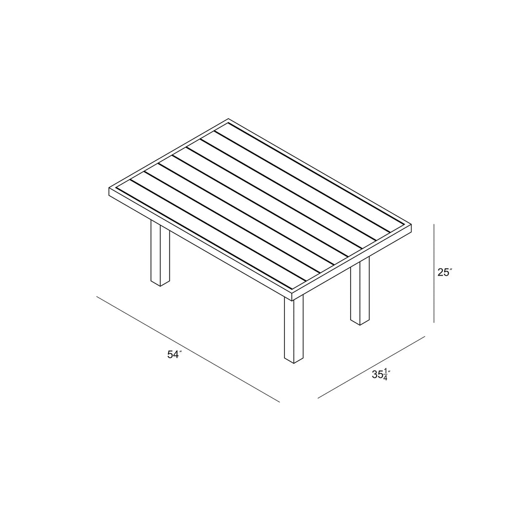 Classic Aluminum Rectangular Chat Table by Harmonia Living