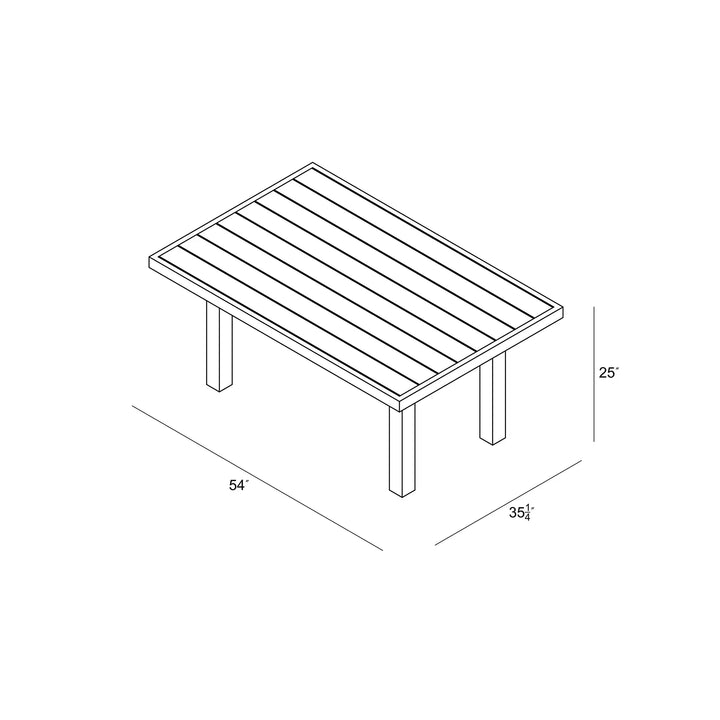 Classic Aluminum Rectangular Chat Table by Harmonia Living