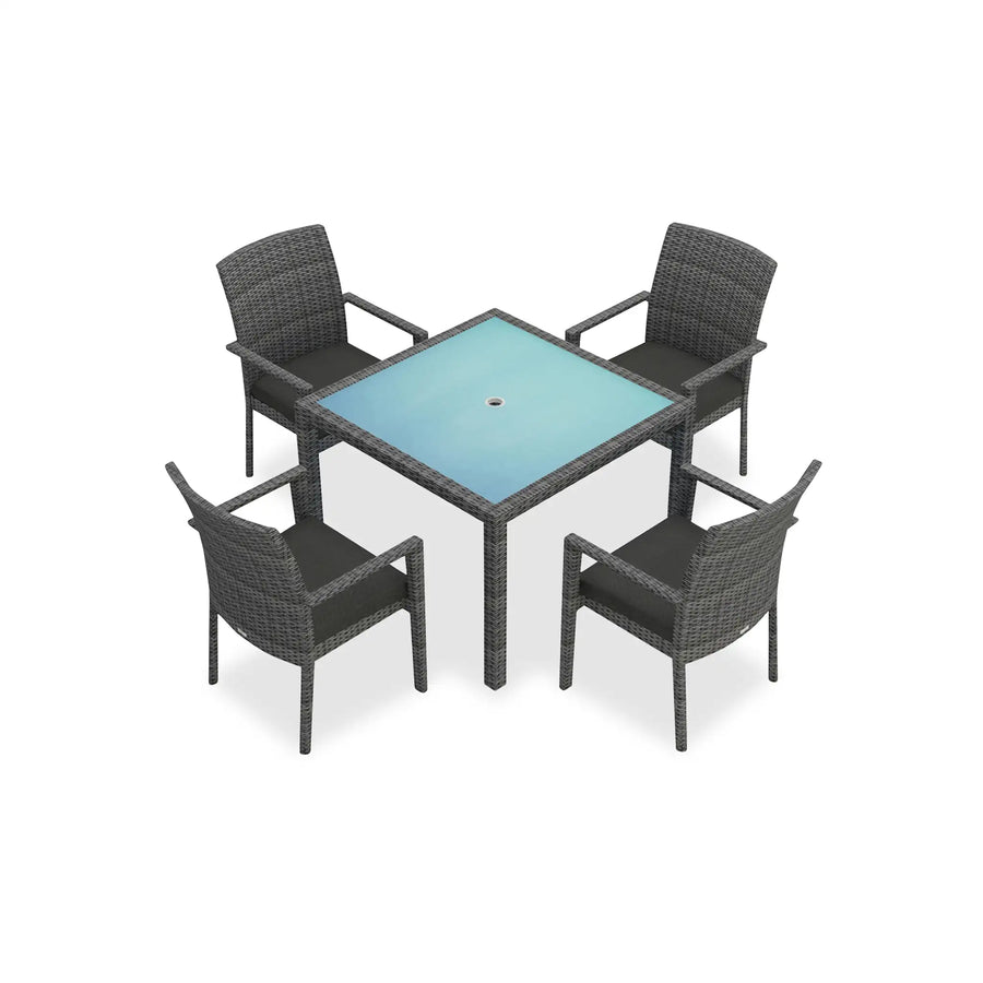 District 5 Piece Arm Square Dining Set by Harmonia Living