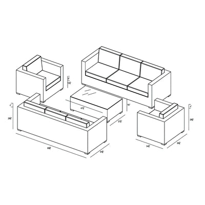 District 5 Piece Double Sofa Set by Harmonia Living