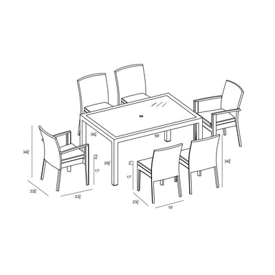 District 7 Piece Dining Set by Harmonia Living