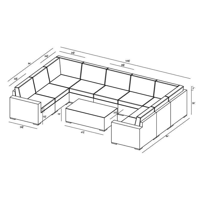 Dune 10 Piece Surround Sectional Set by Harmonia Living