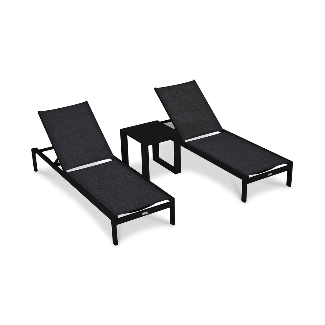 Lift 3 Piece Chaise Lounge Set - Black by Harmonia Living