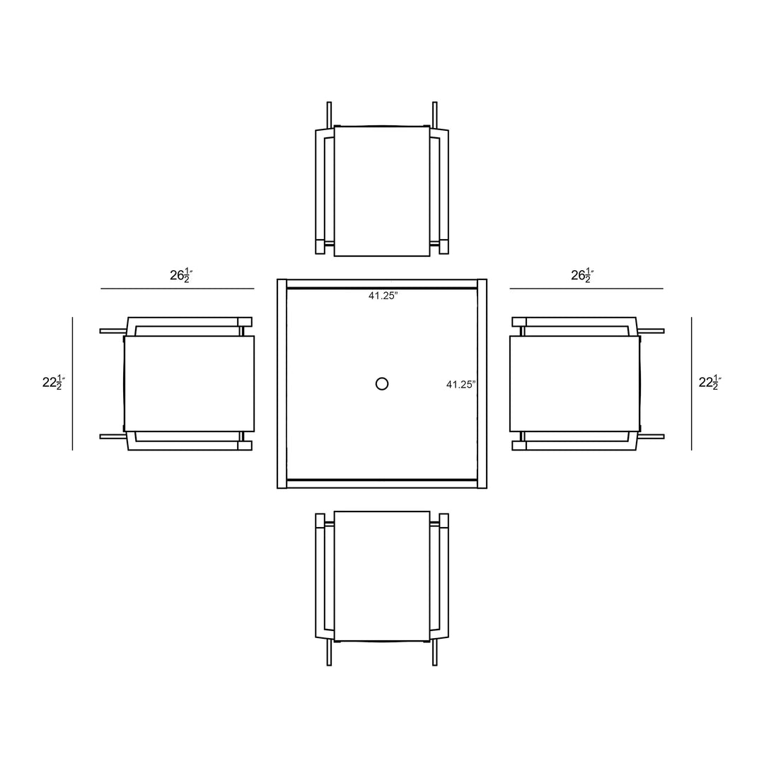 Lift 5 Piece Dining Set - Black by Harmonia Living