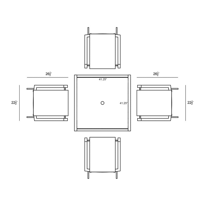 Lift 5 Piece Dining Set - Black by Harmonia Living