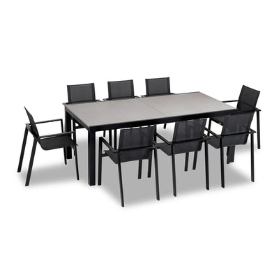 Lift 9 Piece Extendable Dining Set - Black by Harmonia Living