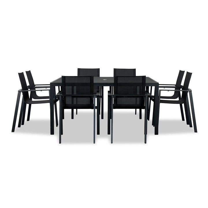 Lift 9 Piece Square Dining Set - Black by Harmonia Living