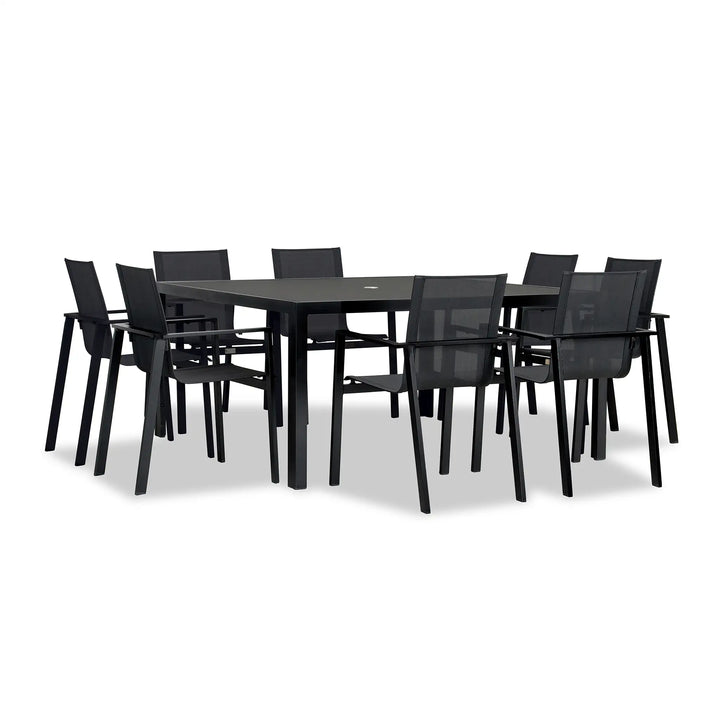 Lift 9 Piece Square Dining Set - Black by Harmonia Living