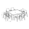 Lift 9 Piece Square Dining Set - Black by Harmonia Living