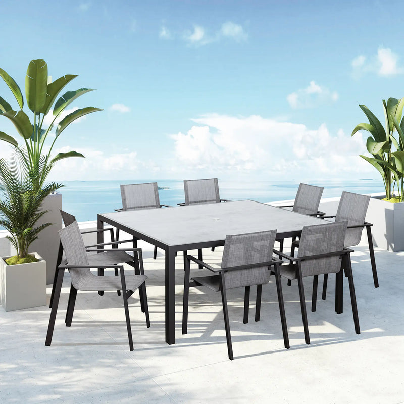 Lift 9 Piece Square Dining Set - Slate by Harmonia Living