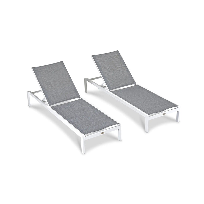 Lift Reclining Chaise Lounge - White (set of 2) by Harmonia Living