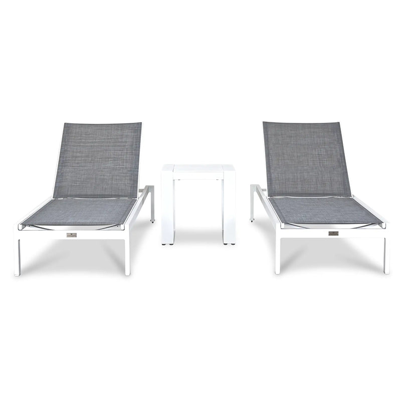 Lift 3 Piece Chaise Lounge Set - White by Harmonia Living